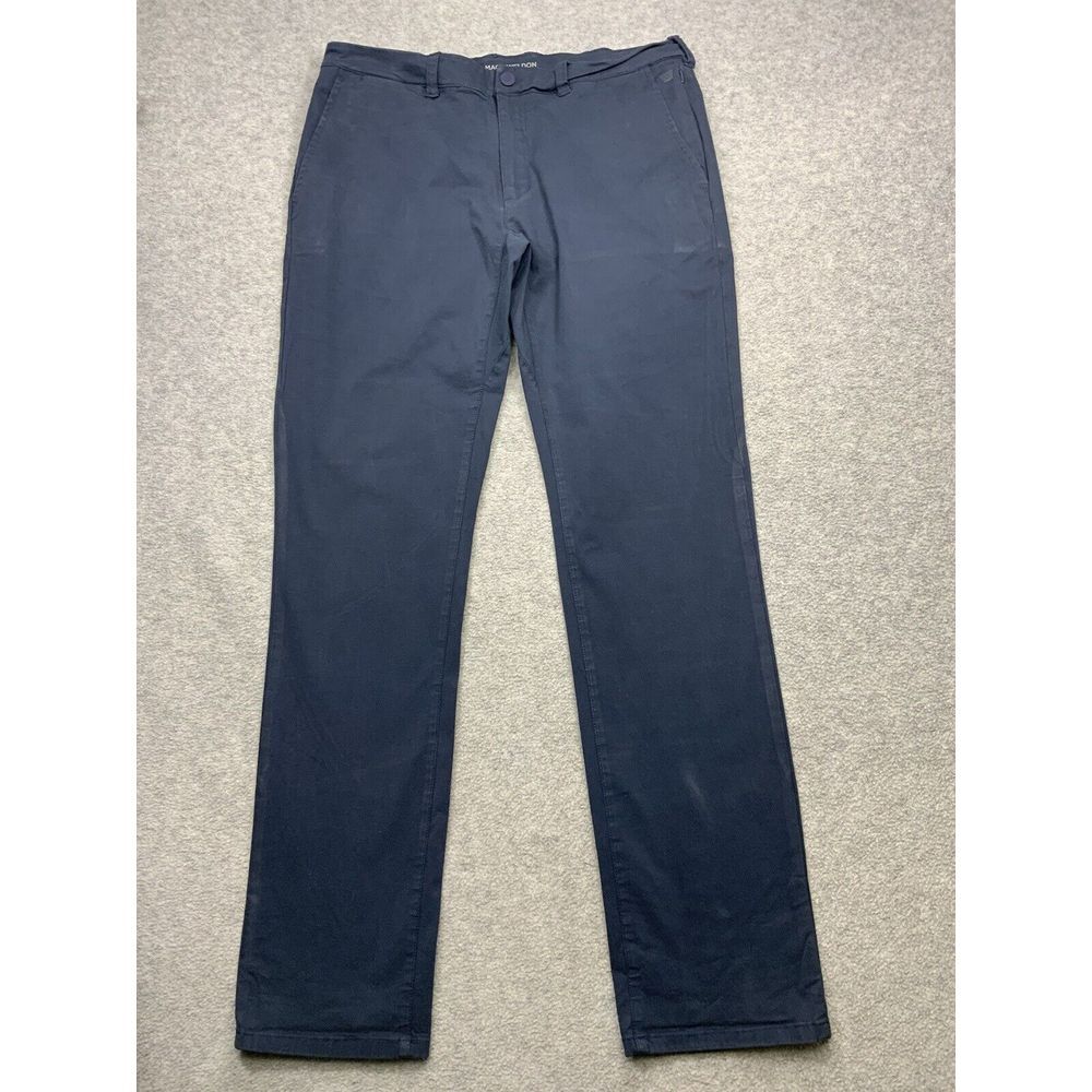 Mack Weldon Tech Chino Pants 32x34 Mens Navy Blue Daily Wear Stretch Casual